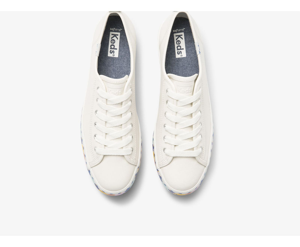 Keds Women Triple Up Leather Rainbow People