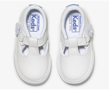 Keds Girls Little Kid's Daphne T-Strap Leather Sneaker