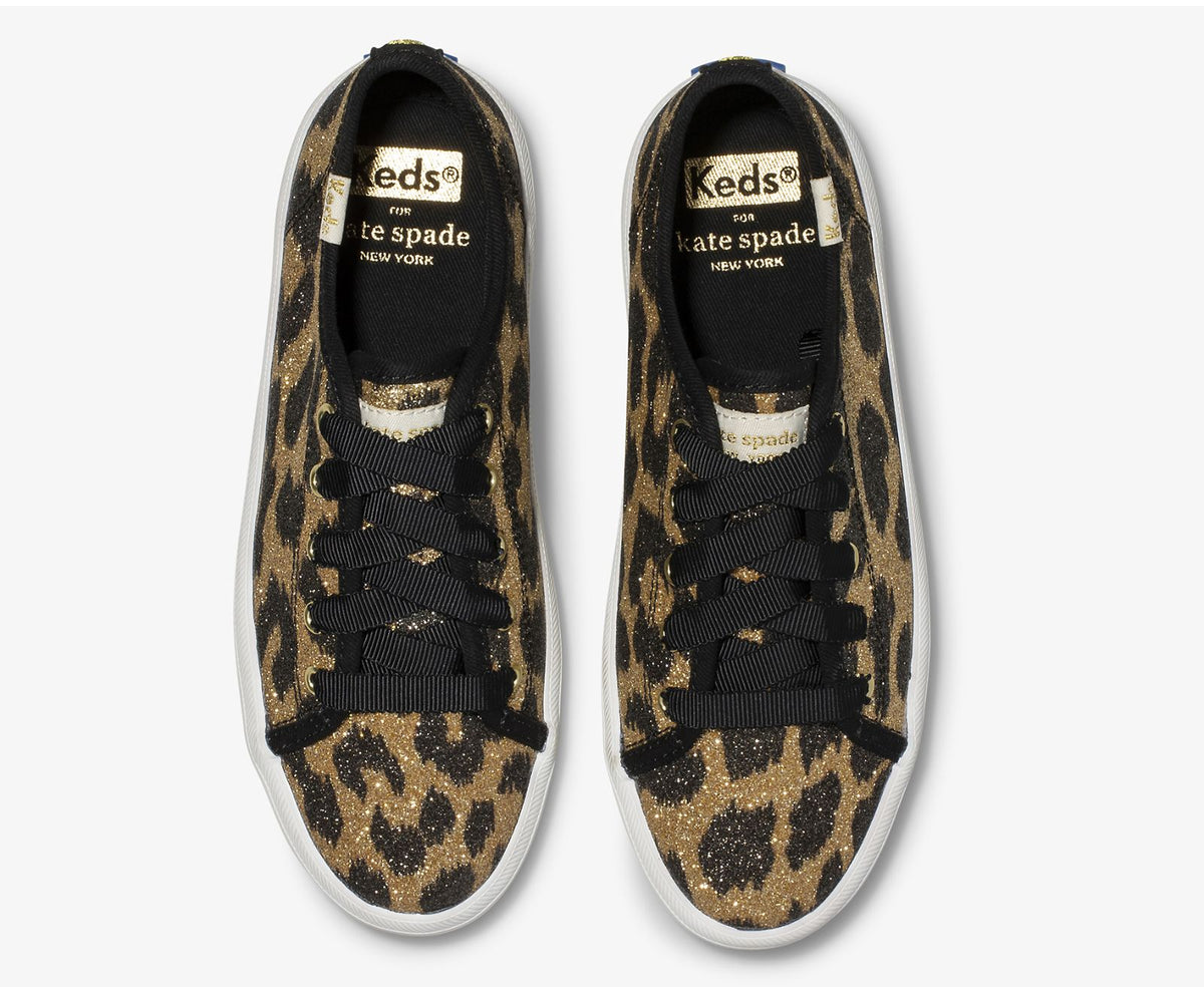 Keds Girls Big Kid's Keds x kate spade new york Kickstart Glitter Leopard