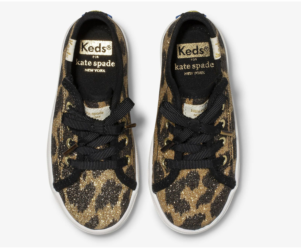 Keds Girls Little Kid's Keds x kate spade new york Kickstart Jr. Glitter Leopard