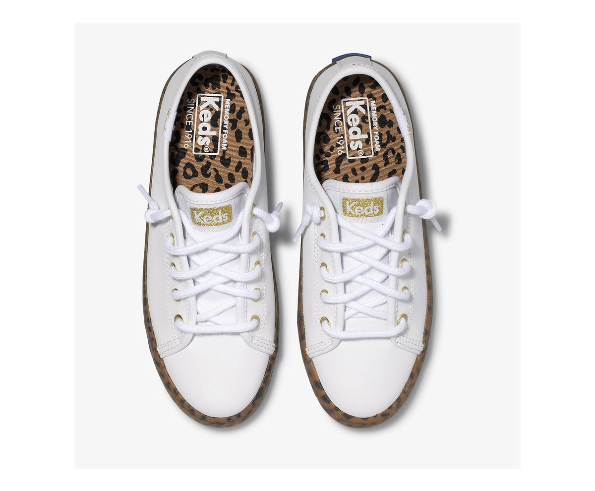Keds Girls Big Kid's Kickstart Leopard Foxing Sneaker