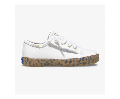 Keds Girls|Boys Big Kid's Kickstart Leopard Foxing Sneaker Jr