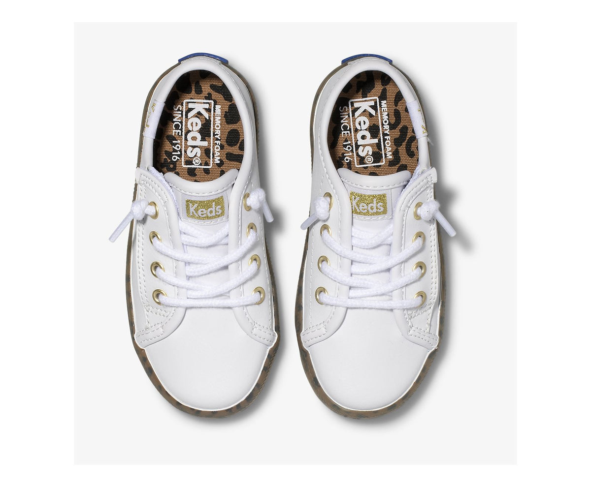 Keds Girls|Boys Big Kid's Kickstart Leopard Foxing Sneaker Jr