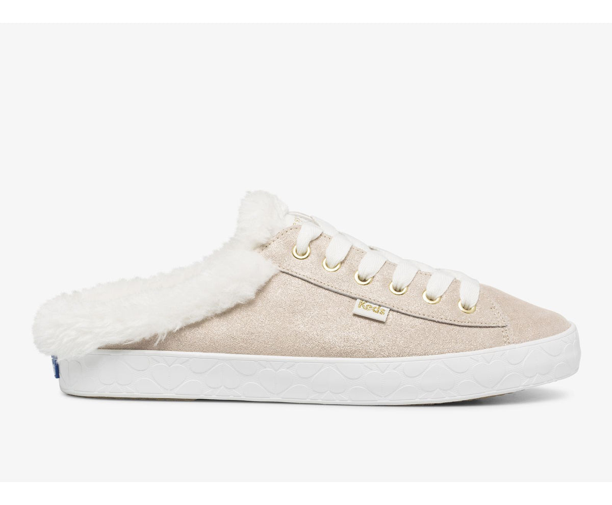 Keds Women Keds x kate spade new york Kickstart Mule Fur Collar Glitter Suede