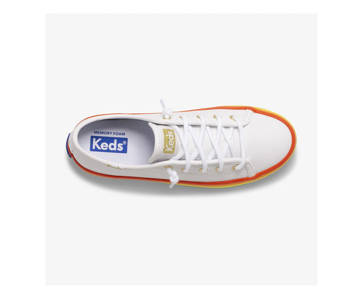 Keds Girls Big Kid's Kickstart Leather Rainbow