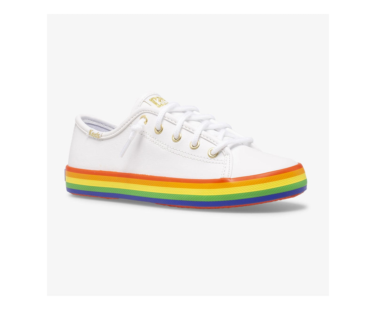 Keds Girls Big Kid's Kickstart Leather Rainbow