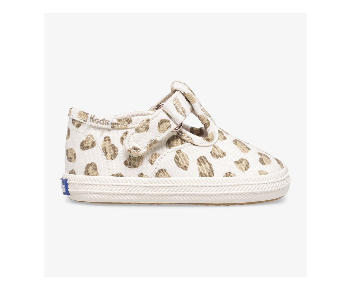 Keds Girls Little Kid's Champion Leopard Toe Cap T-Strap
