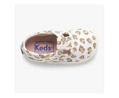 Keds Girls Little Kid's Champion Leopard Toe Cap T-Strap