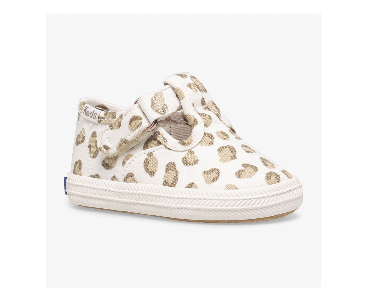 Keds Girls Little Kid's Champion Leopard Toe Cap T-Strap