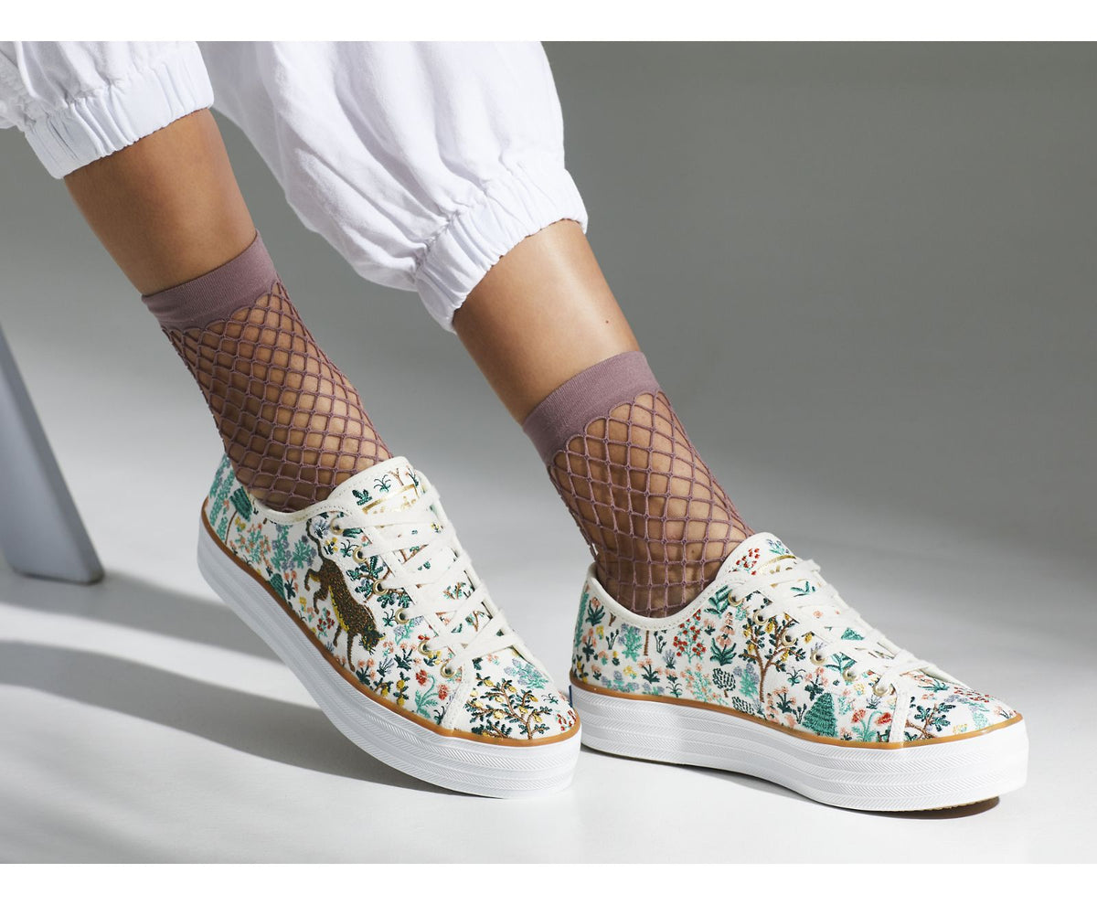 Keds Women Keds x Rifle Paper Co. Triple Kick Menagerie Embroidered